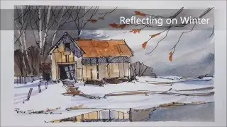 A Pen and Wash demonstration of a Barn in Winter. Easy to follow and learn. With Peter Sheeler.