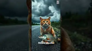 A cat save a fish #youtubeshorts @musicstudio  #cuteanimals