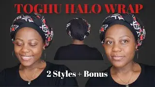 How to Tie a Twisted Halo turban/2 colors|African braided headwrap|Turban styles|Headwrap 2 scarves