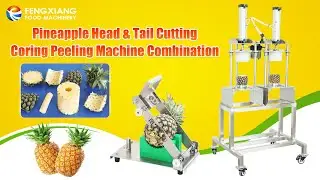 Pineapple Top and Tail Cutter + Pneumatic Peeler & Corer | Efficient Processing Solution #pineapple