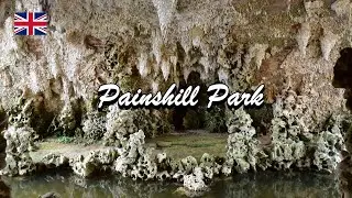 Painshill Park - a romantic renaissance garden with Crystal Grotto in a rainy day/UK