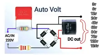 Auto volt 220v Ac to Dc 3v 6v 12v 24v 48v 60v 84v 72v 120v 124v converter circuit