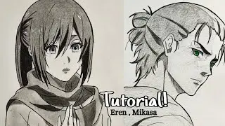 How to draw Eren Yeager and Mikasa Ackerman || Attack on Titan || Easy Tutorial !