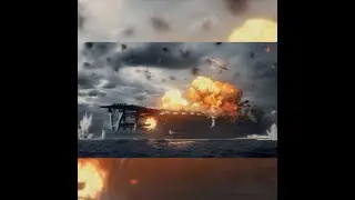 Douglas SBD Dauntless dive bombing to Japanese aircraft carrier KAGA【COD:V】 #Shorts