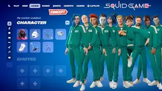 Fortnite Popular Skins as SQUID GAME Player Outfits! (Chun-Li, John Wick, Cammy...)