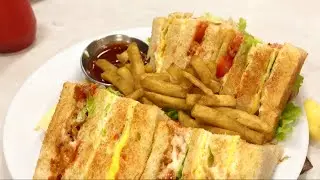 Club Sandwich - Al Ghosia Food Pakwan Center Street Food - HK Food World! 🌎