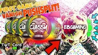 FIRST EVER SAME-SIZE VANISH PUSHSPLIT! w/ Ƭ&psi;Ƭ ☢ CORD & NITRO - BEST MOMENTS (Agar.io)