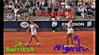 Karen Barritza and Ellen Allgurin in action first round doubles