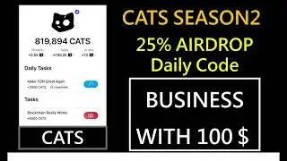 Cats Video Code!BUSINESS WITH 100＄!Cats daily code!Cats Airdrop!free aipdrop game!!2025!