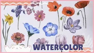 Painting Spring Flowers in Watercolors (timelapse) #howtopaint #springflowers