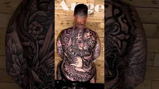 Beautiful back piece #tattoo by the artist: @angelinkbalitattoo #tattooart #tattoodesigns #blackink