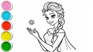 How to Draw Elsa in White Dress ✨ Hair Down | Disney Frozen Drawing for Kids