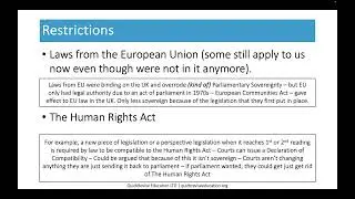 A-Level Law Revision - Parliament and Parliamentary Sovereignty