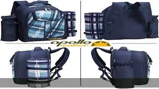 apollo walker Picnic Backpack Bag for 2 Person with Cooler Compartment, Detachable Bottle/Wine Hold