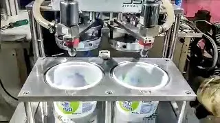 2KG big curd cup filling sealing machine | big dahi cup filling sealing mc | big cup filling sealin,