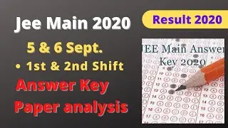 Jee Mains 2020 Answer key | Jee Mains 2020 Paper analysis | Jee mains 2020 Question paper