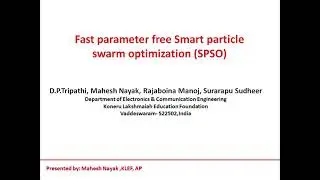 FAST PARAMETER FREE SMART PARTICLE SWARM OPTIMISATION (SPSO) | ICNTE 2021| PPT | #ICNTE2021