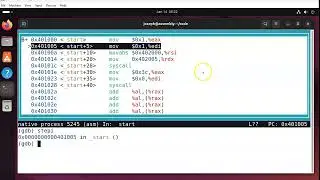 Сборка x86-64 - gdb