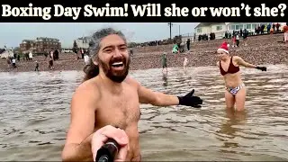 Thousands Of Locals Got In The Cold Sea For The Famous Boxing Day Swim But ALL EYES Were On My Wife😂