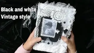 Black and White Journal / OOAK / for etsy listing