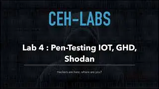 Lab 4: Penetration TEsting IOT, Google Hacking Database, Shodan