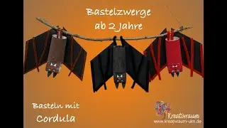 Fledermaus - Halloween - Bastelzwerge ab 2 Jahre - Basteln mit Cordula