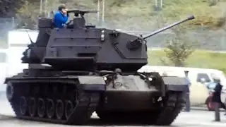 US Army M247 SGT York Self Propelled anti - aircraft gun Rollout Ceremony 1983 In California