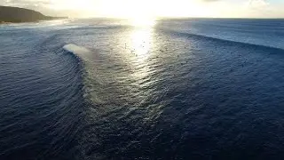 4K Drone Surfing Sunset Beach Hawaii