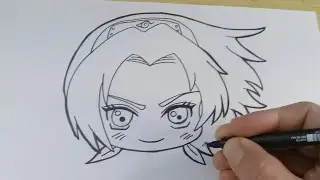 COMO DESENHAR o ROSTO SAKURA CHIBI passo a passo