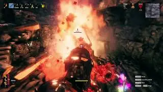 Testing out base defenses against flying ants in the Valheim: Mistlands update