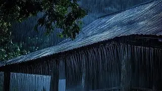 No Ads Rain Sounds for Sleeping - ASMR Heavy Night Rain On Tin Roof for Insomnia & Deep Sleep