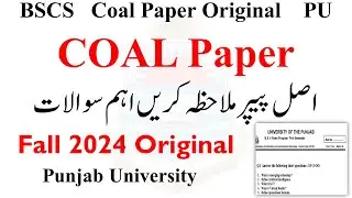 Computer Organization & Assembly Language COAL Paper BSCS | PU Affiliated Colleges BSCS Exams 2026