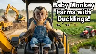 Baby Monkey Goes Farming with Ducklings | Farm, Friends & Friendship