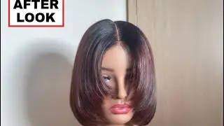 How to style a bob wig at home (perfect for beginners!) #hairstyling #bobwig #beginners 