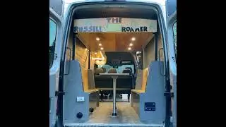 Sprinter Van electric bed lift with fold down bed to sleep 4, family motovan
