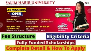 Salim Habib University SHU Karachi Admission Spring 2022 | How To Apply In SHU Karachi | Scholarship