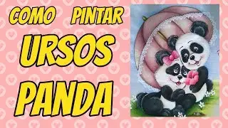 Como pintar casal de  ursos panda ( Desenhos Crocantes )