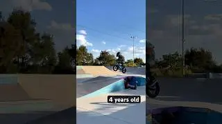 4 year old clears box jump on both bike and scooter