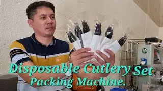 Disposable Cutlery Set Packing Machine how to manually pack spoon, fork, knife and Napkin