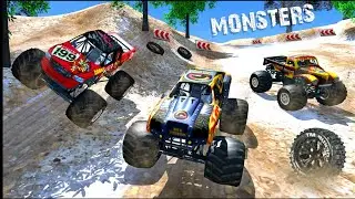 Monster Wheel Truck Stunt  4X4 Monster Truck Metal Beast - Snow Mode || Goggle Gameplay Game ||