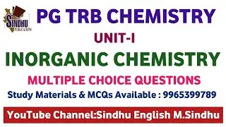 Inorganic Chemistry MCQs Unit-I / PG TRB Chemistry MCQs 2025 / Chemistry Question Bank 