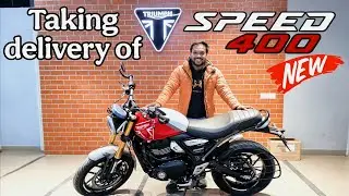 Taking delivery of Triumph speed 400 || tiddu ki new bike aa gyi || best in segment