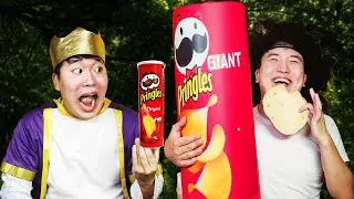 MUKBANG Giant Pringles ㅣ Giant FOOD CHALLENGE ㅣFunny MukbangㅣHUBA