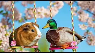 Guinea Pig & Duck Springtime Shenanigans: You Won't Believe This! | Animals TV 4K
