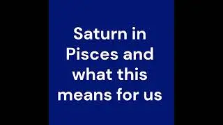 Saturn in Pisces  - 2 year period of Awakening!!