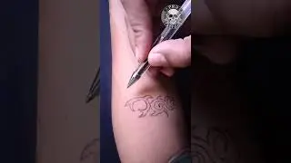 Making a beautiful Tribal Tattoo with ball point pen