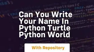 Can you write your name in python turtle python world