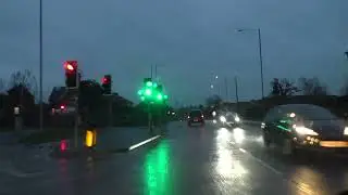 Night Drive On Bromyard Road A44, Watery Lane & Bransford Road B4485, Worcester, Worcestershire, UK