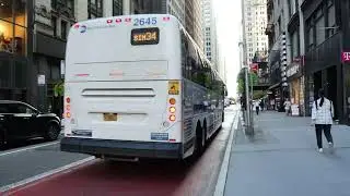 MTA NYCT #2645 on the SIM34 to Mariners Hbr at Broadway & Dey St
