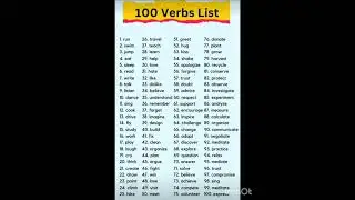 100 Verbs List | Action Words #vocabulary #english #viral #trending #shortsfeed